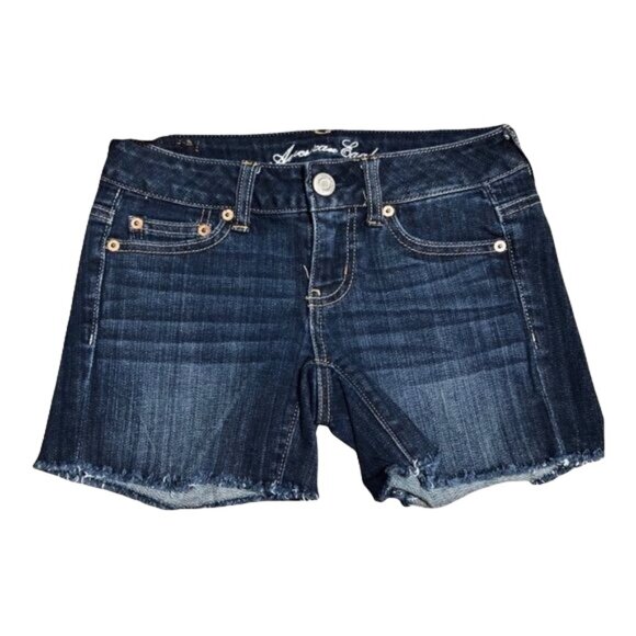 AMERICAN EAGLE Pants - AMERICAN EAGLE Women SZ 00 Blue Denim Stretch Midi Short